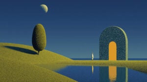 Abstract image of a doorway and a lake symbolizing Misconceptions of Running a Private Company Tender Offer