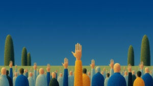 Abstract image of hands raised symbolizing potential Types of Private Market Auctions